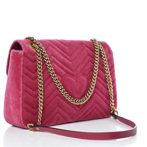 Pink Velvet Blind For Love Marmont Shoulder Bag